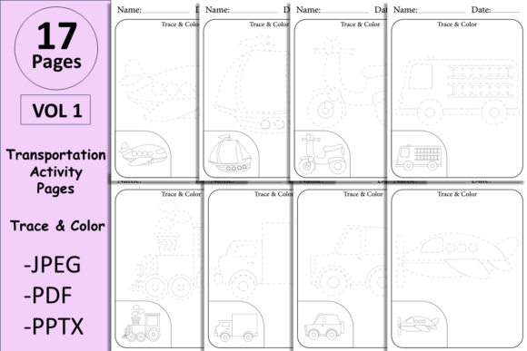 Download Vehicles Tracing Coloring Pages for Kids - Coloring pages Collection
