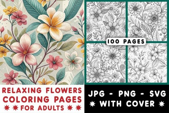 Download Adults Relaxing Flowers Coloring Pages - Coloring pages Collection