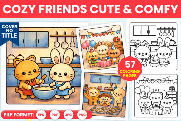 Download Cozy Friends Cute &amp; Comfy Coloring Pages - Coloring pages Collection