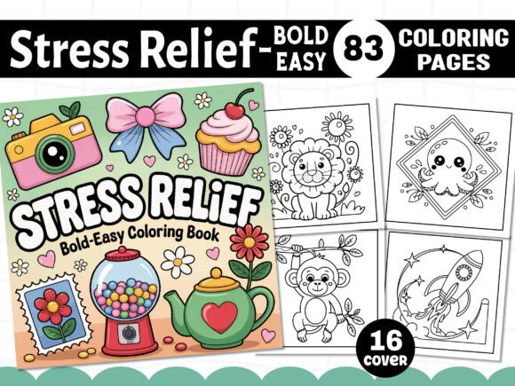 Download Stress Relief Bold &amp; Easy Coloring Pages - Coloring pages Collection