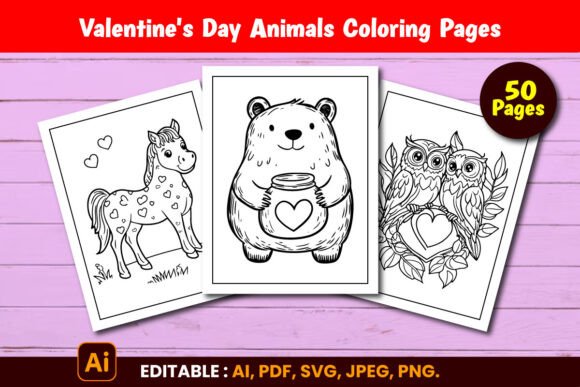 Download Valentine's Day Animals Coloring Pages - Coloring pages Collection