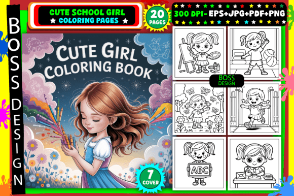 Download Cute School Girl Coloring Pages for Kids - Coloring pages Collection