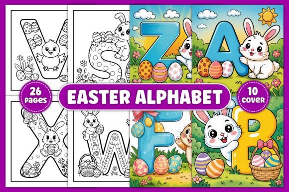 Download Easter Alphabet Coloring Pages for Kids - Coloring pages Collection