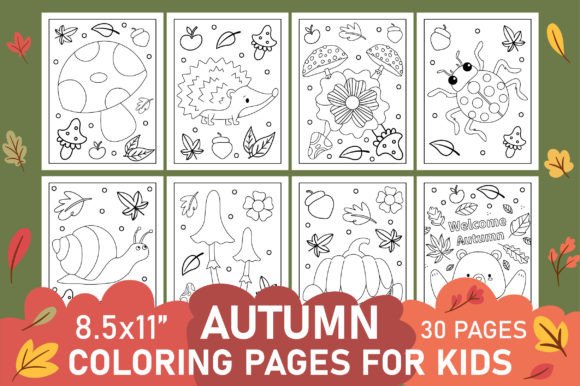 Download Autumn Coloring Pages for Kids Volume-1 - Coloring pages Collection