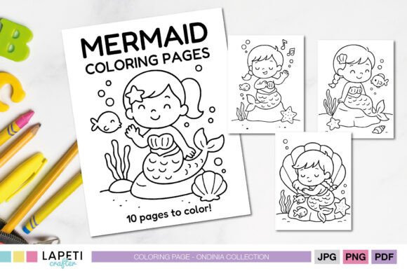 Download Mermaid Coloring Pages, Kawaii Kids - Coloring pages Collection