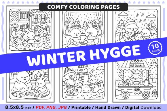 Download Winter Hygge Comfy Coloring Pages - Coloring pages Collection