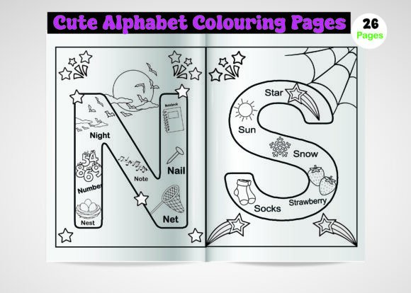 Download Alphabet Coloring Pages for Kids (a-Z) - Coloring pages Collection