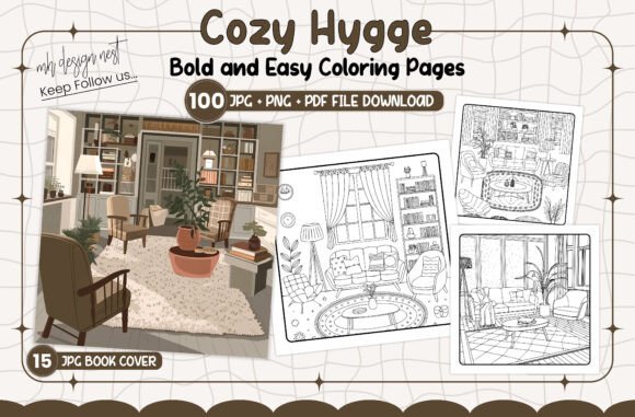 Download Cozy Hygge Bold and Easy Coloring Pages - Coloring pages Collection