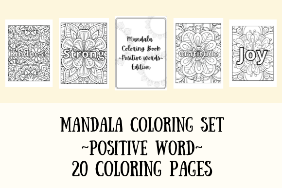 Download Mandala Coloring Pages - Positive Words - Coloring pages Collection