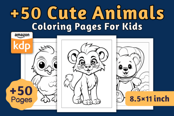 Download +50 Cute Animals Coloring Pages for Kids - Coloring pages Collection