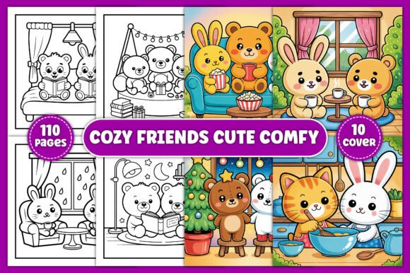 Download Cozy Friends Cute &amp; Comfy Coloring Pages - Coloring pages Collection