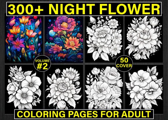 Download 300+ Night Flower Coloring Pages for KDP - Coloring pages Collection