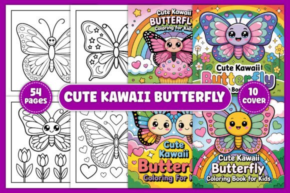 Download Cute Kawaii Butterfly Coloring Pages - Coloring pages Collection