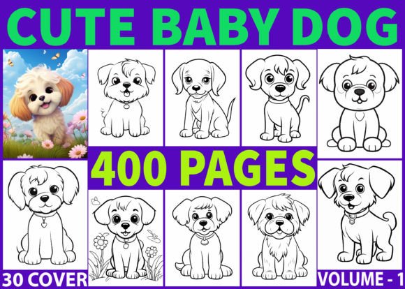 Download 400 Cute Baby Dog Coloring Pages for KDP - Coloring pages Collection