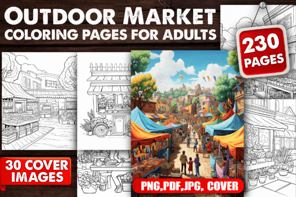 Download 230 Outdoor Market Coloring Pages - KDP - Coloring pages Collection