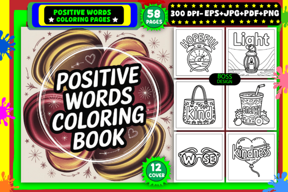Download Positive Words Coloring Pages for Adults - Coloring pages Collection