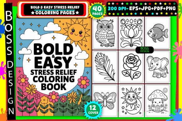 Download Bold &amp; Easy Stress Relief Coloring Pages - Coloring pages Collection