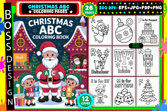 Download 🎄 Christmas ABC Coloring Pages for Kids - Coloring pages Collection