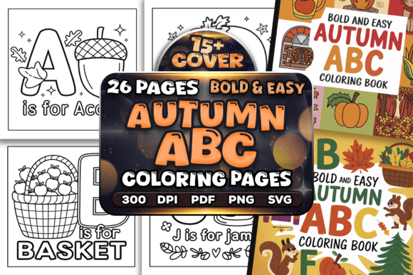 Download Bold and Easy Autumn ABC Coloring Pages - Coloring pages Collection