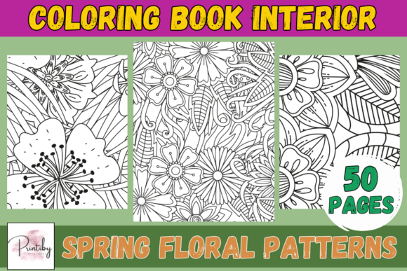 Download Coloring Pages - Spring Flowers Pattern - Coloring pages Collection