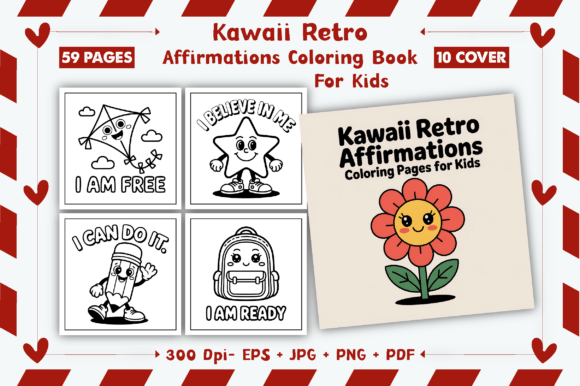 Download Kawaii Retro Affirmations Coloring Pages - Coloring pages Collection