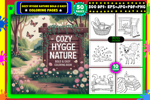 Download Cozy Hygge Nature Easy Coloring Pages - Coloring pages Collection
