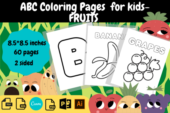 Download ABC Coloring Pages for Kids Fruits - Coloring pages Collection