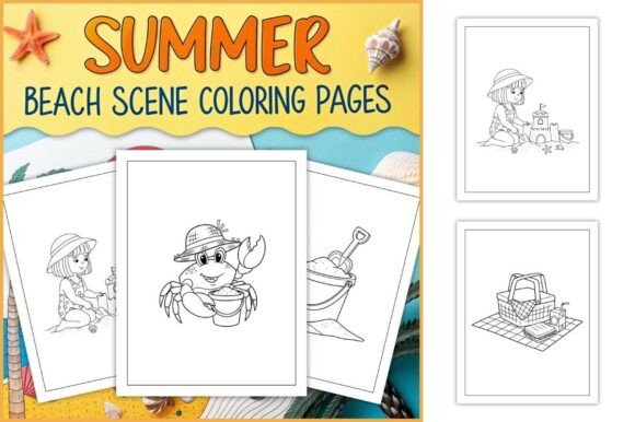Download Beach Scene Coloring Pages for Kids - Coloring pages Collection