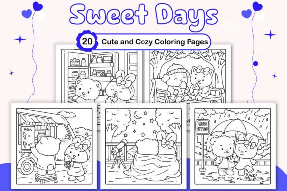 Download Sweet Days Cute and Cozy Coloring Pages - Coloring pages Collection