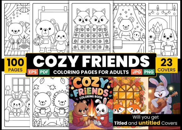 Download Cozy Friends Coloring Pages for Adults - Coloring pages Collection