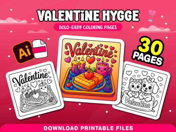 Download Valentine Hygge Adults Coloring Pages - Coloring pages Collection