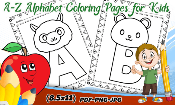 Download A-Z Alphabet Coloring Pages for Kids - Coloring pages Collection