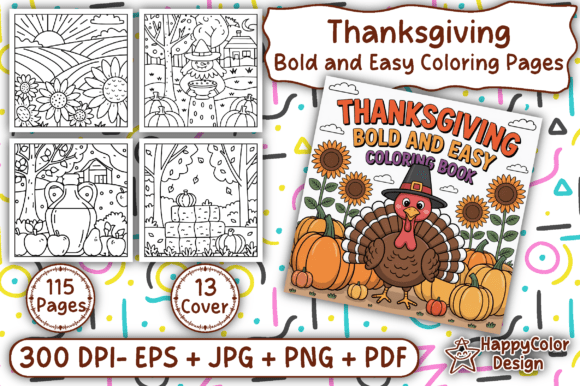 Download Thanksgiving: Bold &amp; Easy Coloring Pages - Coloring pages Collection