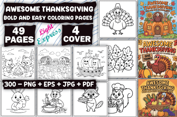 Download Awesome Thanksgiving Coloring Book - Thanksgiving coloring book Collection