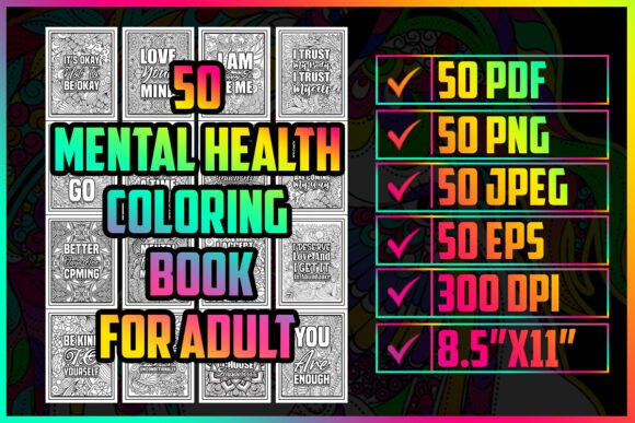 Download 50 Mental Health Coloring Pages for KDP - Coloring pages Collection