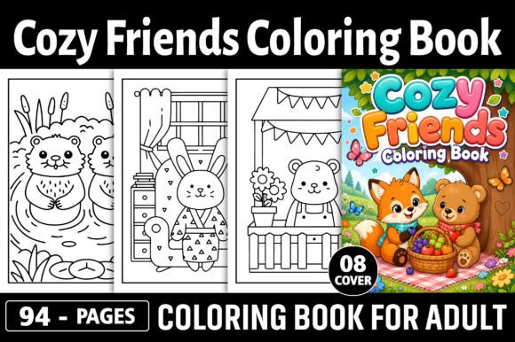 Download Cozy Friends Coloring Pages for Adults - Coloring pages Collection