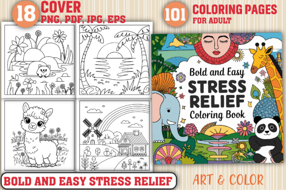 Download Bold &amp; Easy Stress Relief Coloring Pages - Coloring pages Collection
