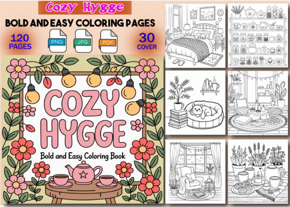 Download Cozy Hygge Bold and Easy Coloring Pages - Coloring pages Collection