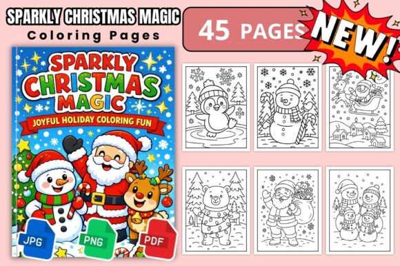 Download Sparkly Christmas Magic Coloring Pages - Coloring pages Collection