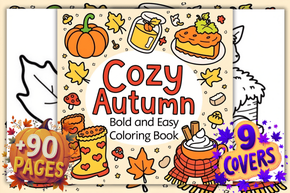 Download Bold and Easy Cozy Autumn Coloring Pages - Coloring pages Collection