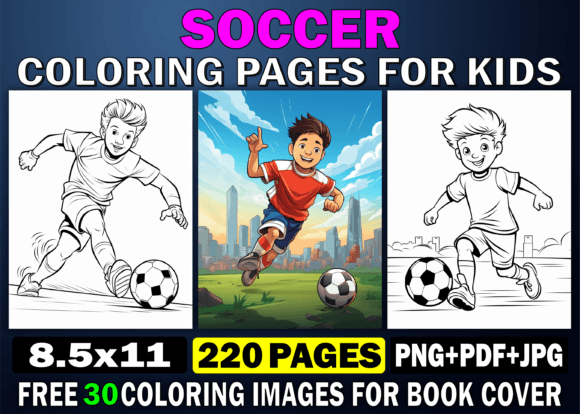 Download 200 Soccer Coloring Pages for Kids Kdp - Coloring pages Collection