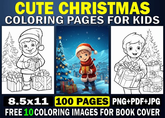 Download Cute Christmas Coloring Pages for - KDP - Coloring pages Collection