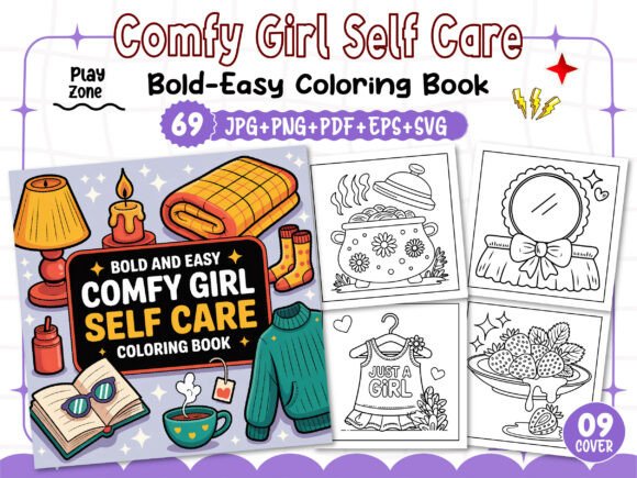 Download Easy Comfy Girl Self Care Coloring Pages - Coloring pages Collection