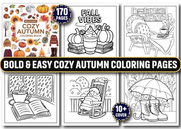 Download Bold and Easy Cozy Autumn Coloring Pages - Coloring pages Collection