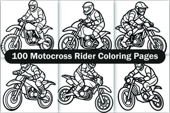 Download Motocross Rider Coloring Pages - Premium Bundle