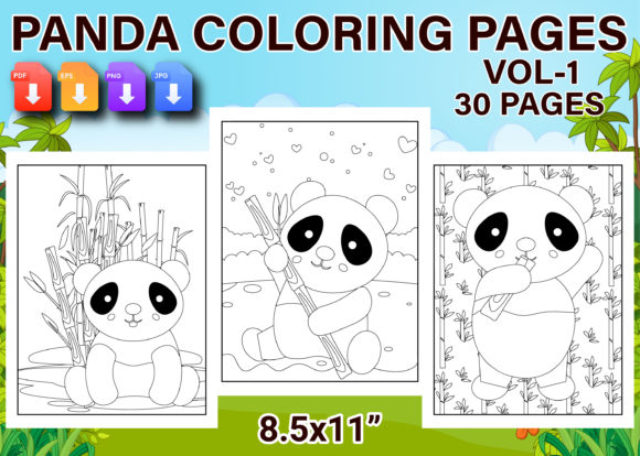 Download Panda Coloring Pages for Kids Vol-1 - Coloring pages Collection