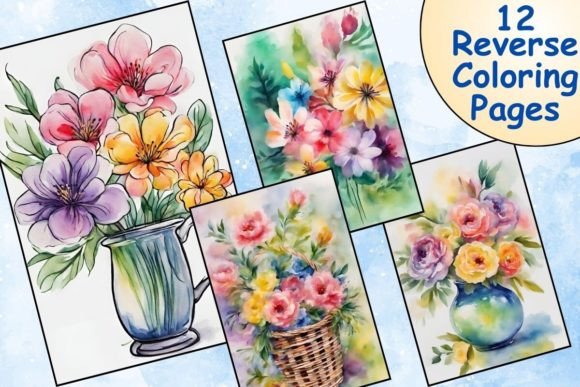 Download Adorable Flowers Reverse Coloring Pages - Coloring pages Collection