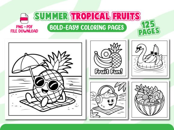 Download Summer Tropical Fruits Coloring Pages - Coloring pages Collection
