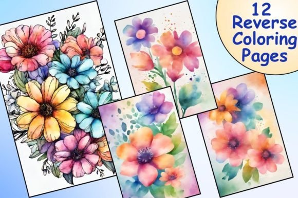 Download Adorable Flowers Reverse Coloring Pages - Coloring pages Collection