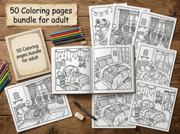 Download 50 Cozy Bedroom Coloring Pages for Adult - Coloring pages Collection